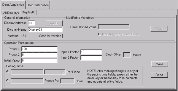 Image of the 87 Express Pro data acquisition interface with the Individual Display tab open.