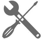Graphic of a wrench and a screwdriver.