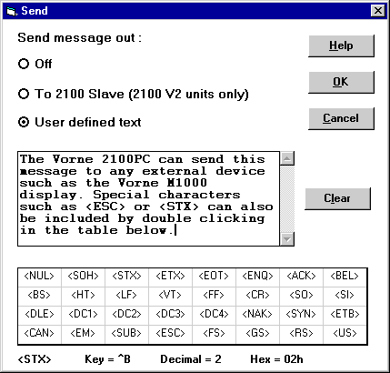Screen shot of the display pro 2100 send message interface.