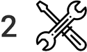 Icon representing the second step of the free trial process, installing and configuring XL.