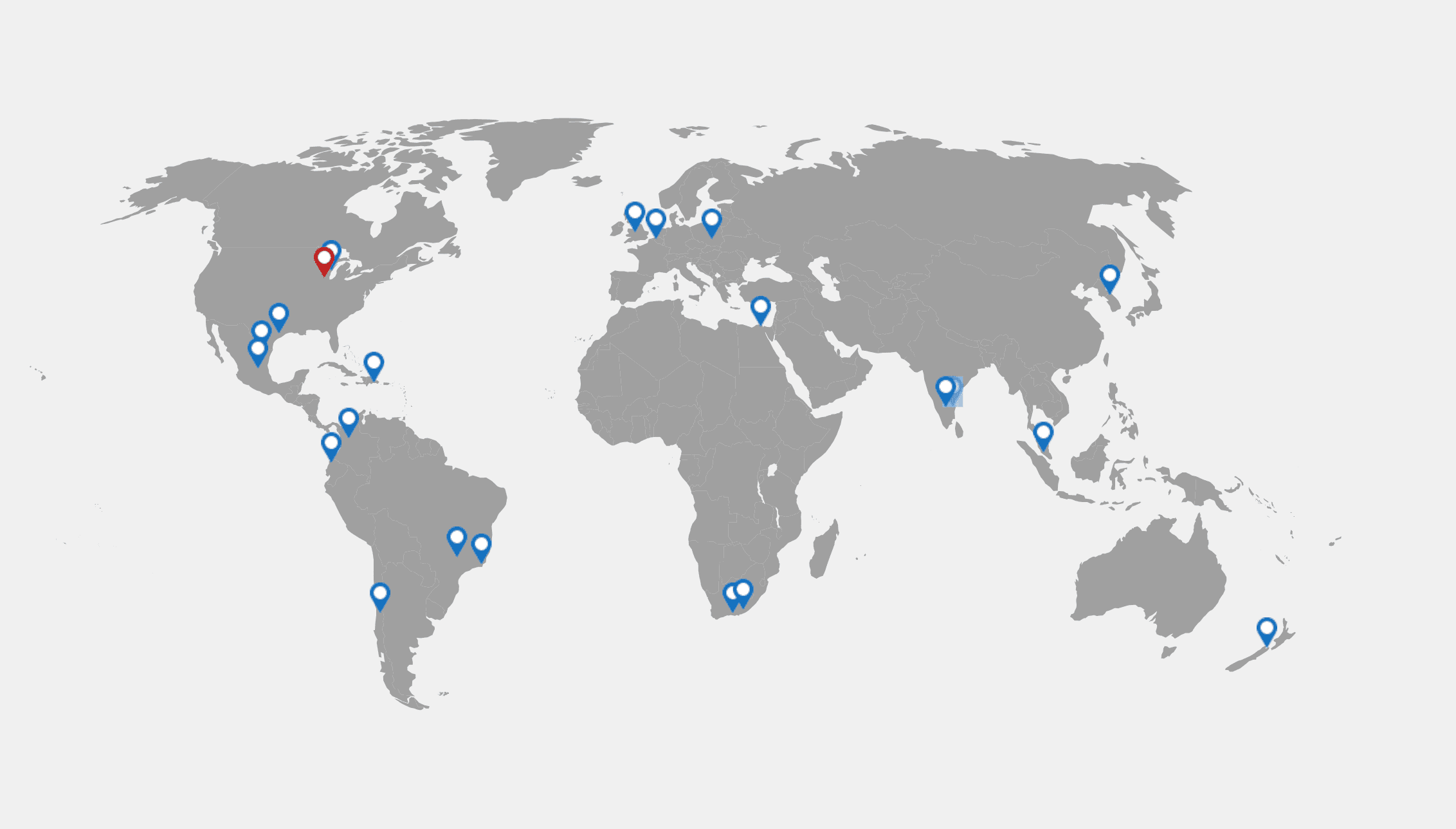 Map with partner locations pinned.