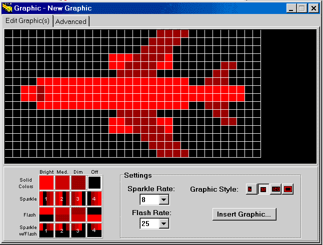 Screen shot of the M1000 Express graphics editor.